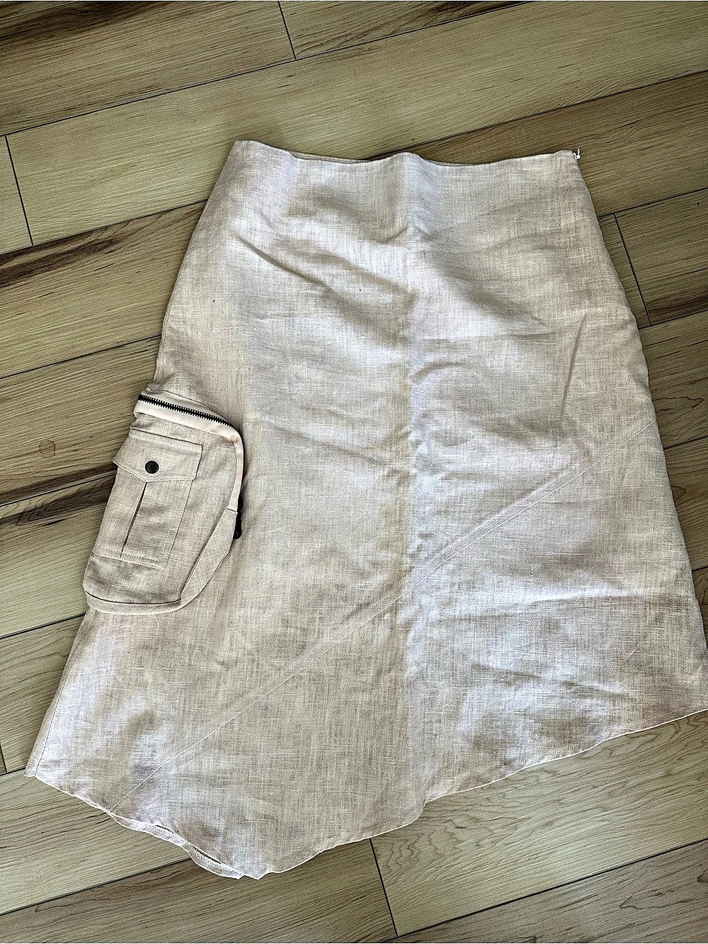 Blush LinenCargo A-Line Skirt
